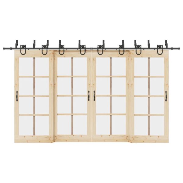 Sliding Door Hardware Kit 400 cm Steel Black