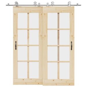 Sliding Door Hardware Kit 200 cm Stainless Steel Silver