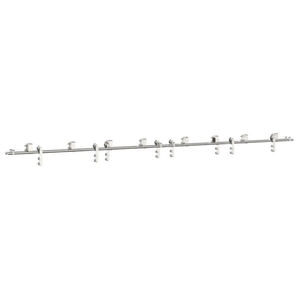 Sliding Door Hardware Kit 400 cm Stainless Steel Silver