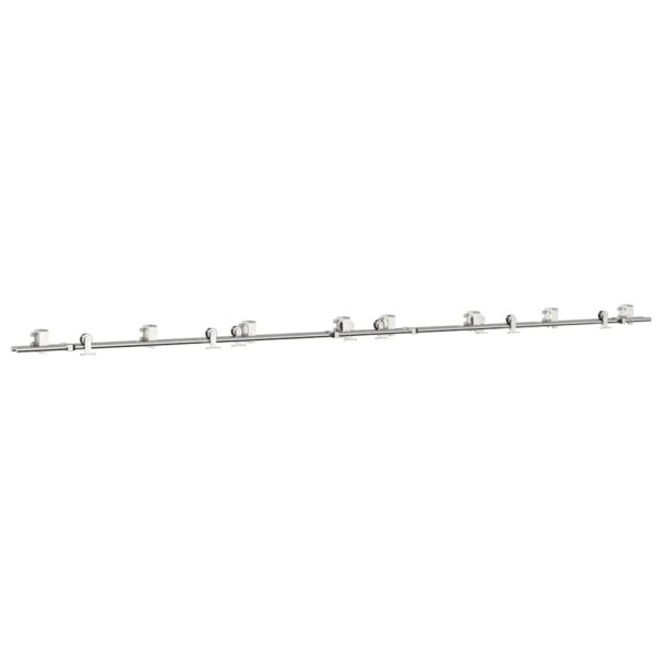Sliding Door Hardware Kit 400 cm Stainless Steel Silver