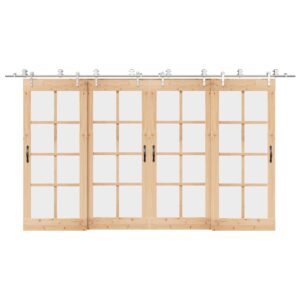 Sliding Door Hardware Kit 400 cm Stainless Steel Silver