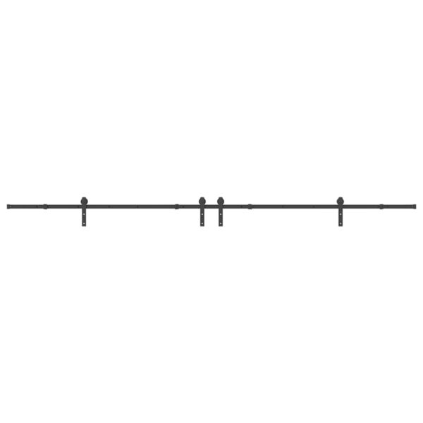 Sliding Door Hardware Kit 400 cm Steel Black