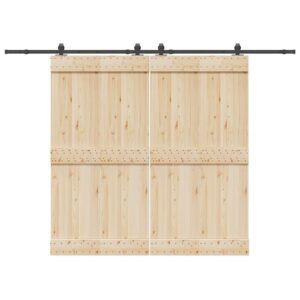 Sliding Door Hardware Kit 305 cm Steel Black
