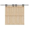 Sliding Door Hardware Kit 366 cm Steel Black