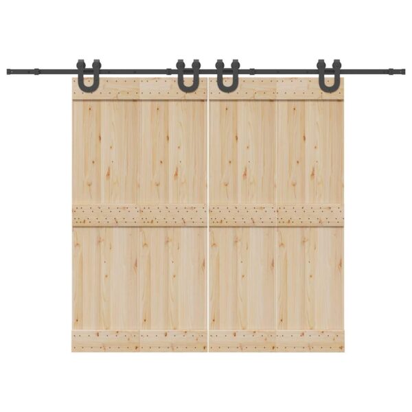 Sliding Door Hardware Kit 366 cm Steel Black