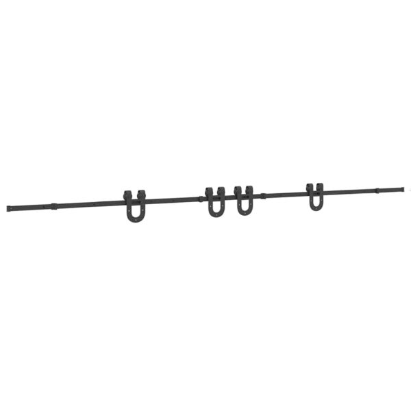 Sliding Door Hardware Kit 400 cm Steel Black