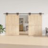 Sliding Door Hardware Kit 400 cm Steel Black