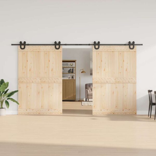 Sliding Door Hardware Kit 400 cm Steel Black