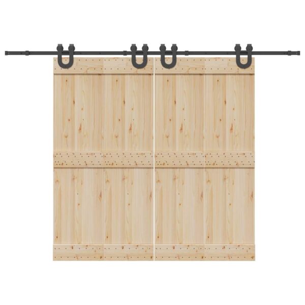 Sliding Door Hardware Kit 400 cm Steel Black