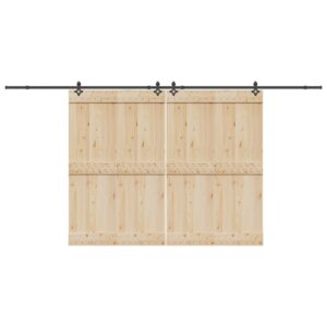 Sliding Door Hardware Kit 427 cm Steel Black