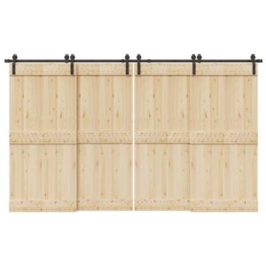 Sliding Door Hardware Kit 366 cm Steel Black