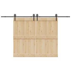 Sliding Door Hardware Kit 366 cm Steel Black