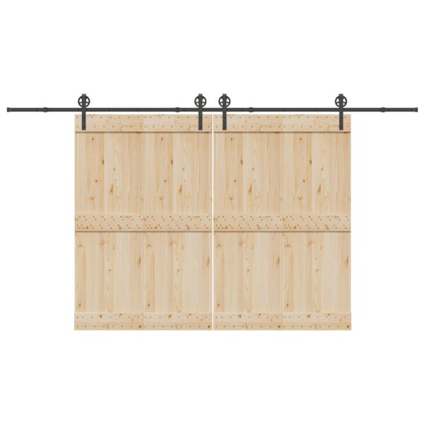 Sliding Door Hardware Kit 400 cm Steel Black