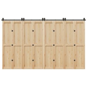 Sliding Door Hardware Kit 366 cm Steel Black