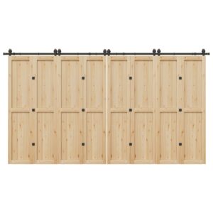 Sliding Door Hardware Kit 400 cm Steel Black
