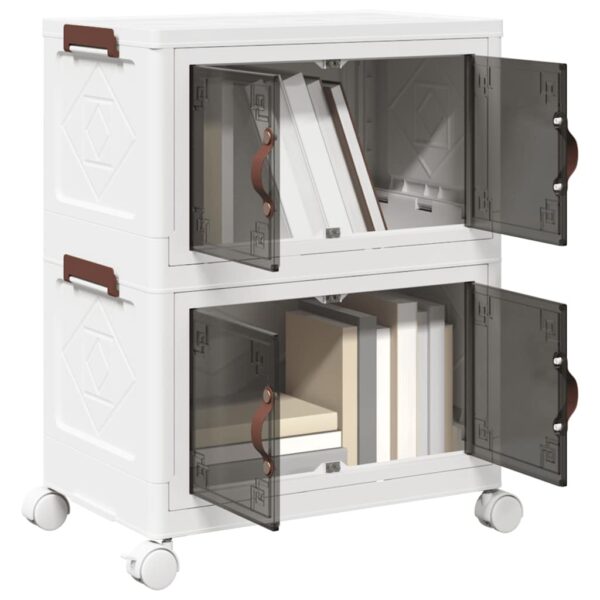 8721102959158_m_en_hd_1.jpg Stackable Storage Box with Wheels 2-Tier 28 L 48.5x29.5x59.5 cm