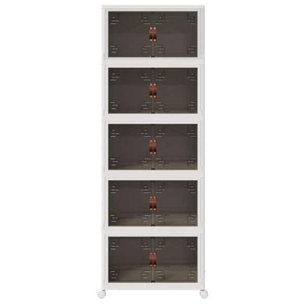 Stackable Storage Box with Wheels 5-Tier 75 L 64x40x179 cm