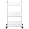 Storage Trolley 3-Tier Transparent 37x28x68 cm Acrylic