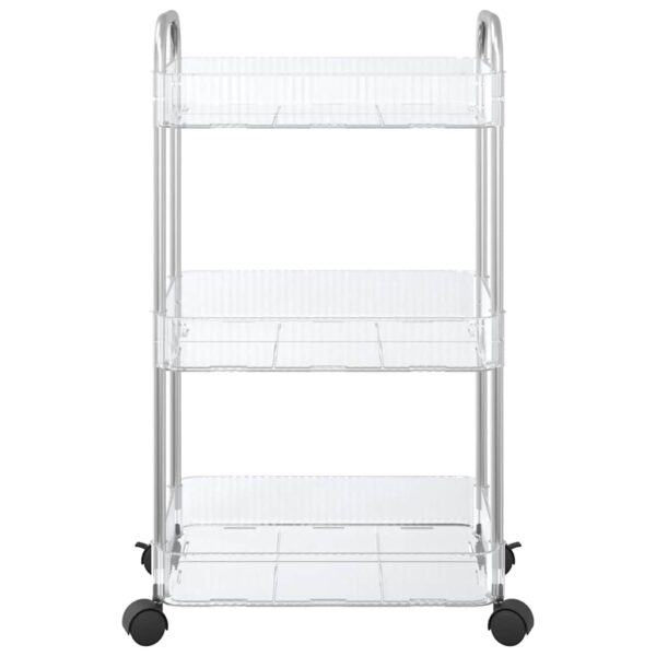 Storage Trolley 3-Tier Transparent 37x28x68 cm Acrylic