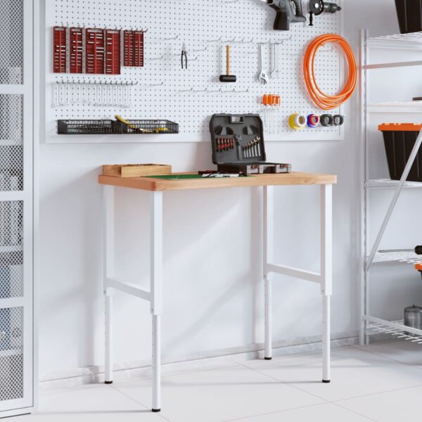 Workbench 100x(55-60)x(73-99.5) cm Solid Wood Beech