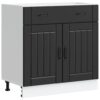 Kitchen Base Cabinet Lucca Black Engineered Wood