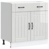 Kitchen Base Cabinet Lucca High Gloss White Engineered Wood