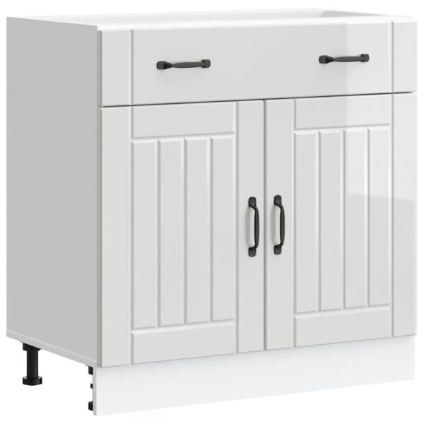 Kitchen Base Cabinet Lucca High Gloss White Engineered Wood