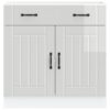 Kitchen Base Cabinet Lucca High Gloss White Engineered Wood