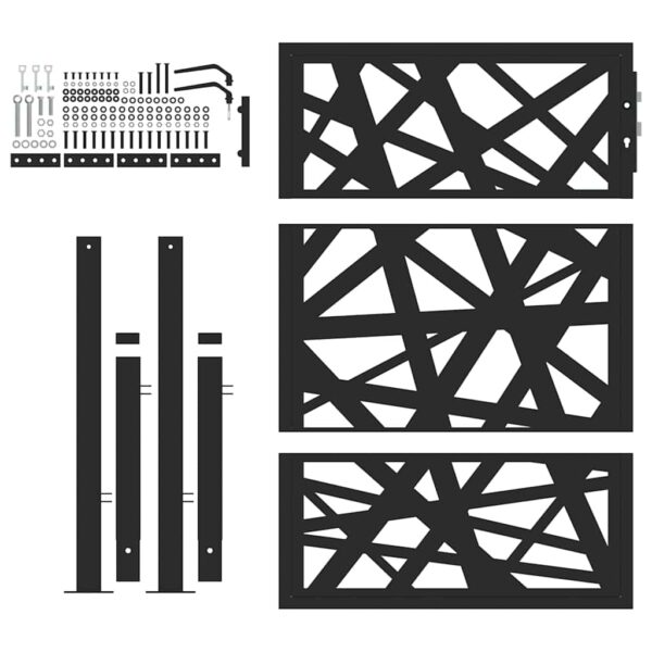 Garden Gate Black 105x130 cm Steel Light Design