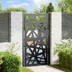 Garden Gate Black 105x180 cm Steel Light Design