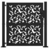 Garden Gate Black 105x106 cm Steel Leaf Design