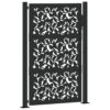 Garden Gate Black 105x155 cm Steel Leaf Design