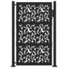 Garden Gate Black 105x155 cm Steel Leaf Design