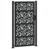 Garden Gate Black 105x180 cm Steel Leaf Design