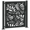Garden Gate Black 105x106 cm Steel Wave Design
