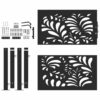 Garden Gate Black 105x106 cm Steel Wave Design