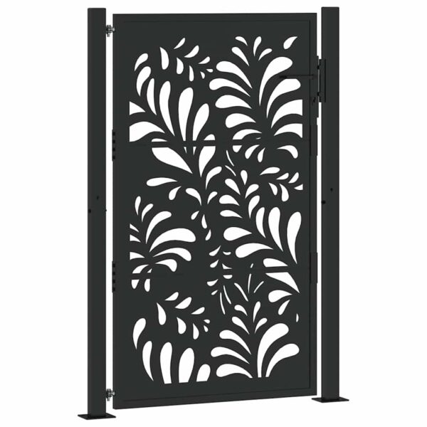 Garden Gate Black 105x155 cm Steel Wave Design