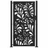 Garden Gate Black 105x180 cm Steel Wave Design
