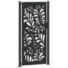 Garden Gate Black 105x205 cm Steel Wave Design