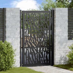 Garden Gate Black 105x155 cm Steel Trace Design