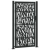 Garden Gate Black 105x180 cm Steel Trace Design