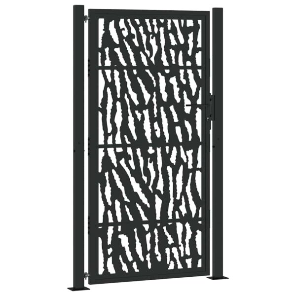 Garden Gate Black 105x180 cm Steel Trace Design