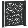 Garden Gate Black 105x106 cm Steel Flame Design