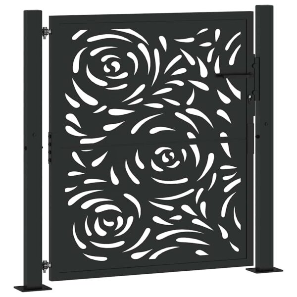 Garden Gate Black 105x106 cm Steel Flame Design
