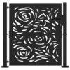 Garden Gate Black 105x106 cm Steel Flame Design