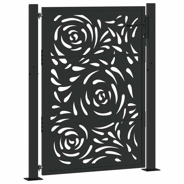 Garden Gate Black 105x130 cm Steel Flame Design
