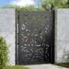 Garden Gate Black 105x130 cm Steel Flame Design