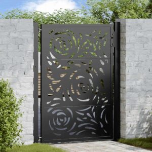 Garden Gate Black 105x130 cm Steel Flame Design
