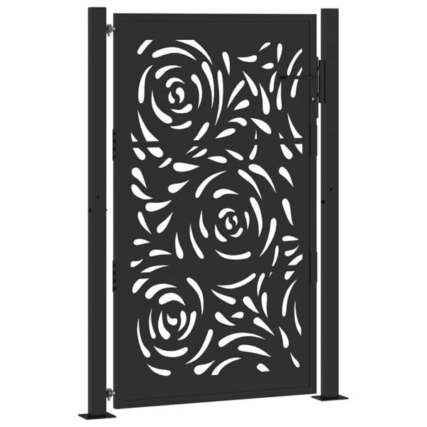 Garden Gate Black 105x155 cm Steel Flame Design