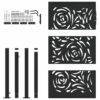 Garden Gate Black 105x155 cm Steel Flame Design